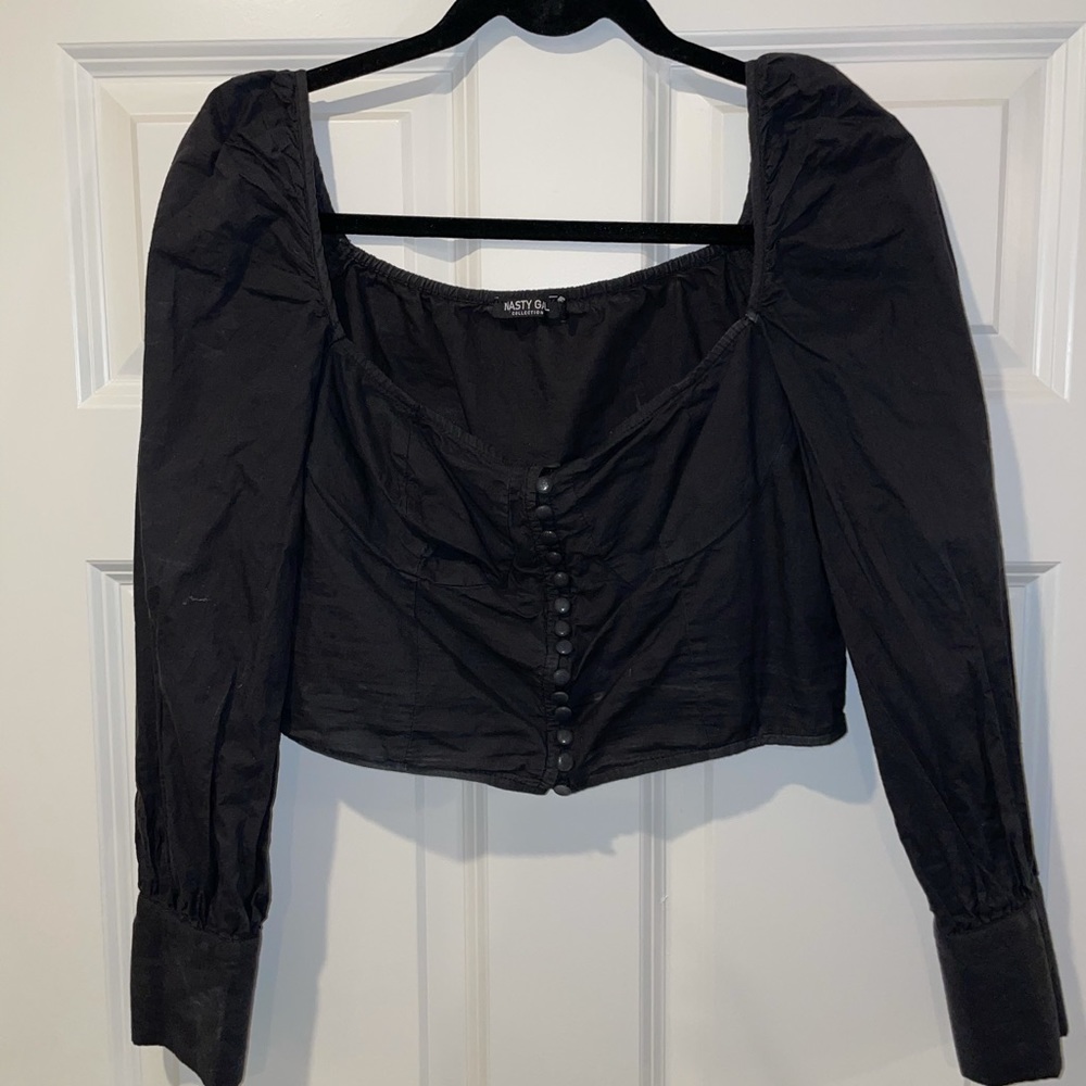 Nasty Gal black long sleeve top